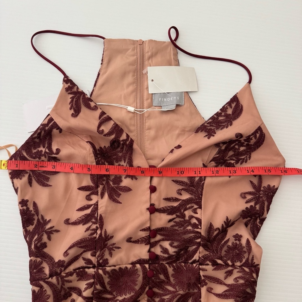 Anthropologie Finders Keepers Spectral Burgundy Lace Maxi Dress Size XS - Picture 11 of 11